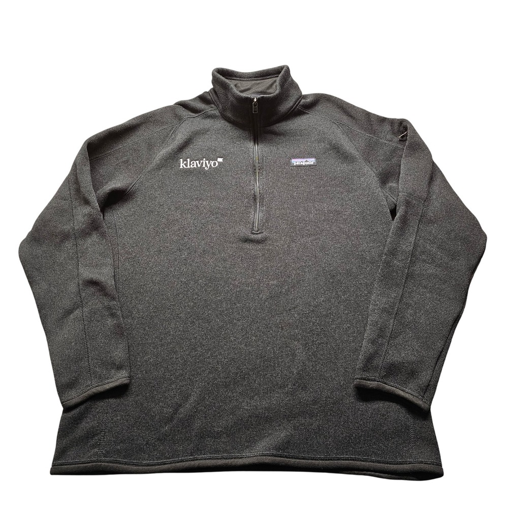 Patagonia Better Sweater 1/4 Zip Pullover Mens XL Gray 25618 Klaviyo Fleece Logo